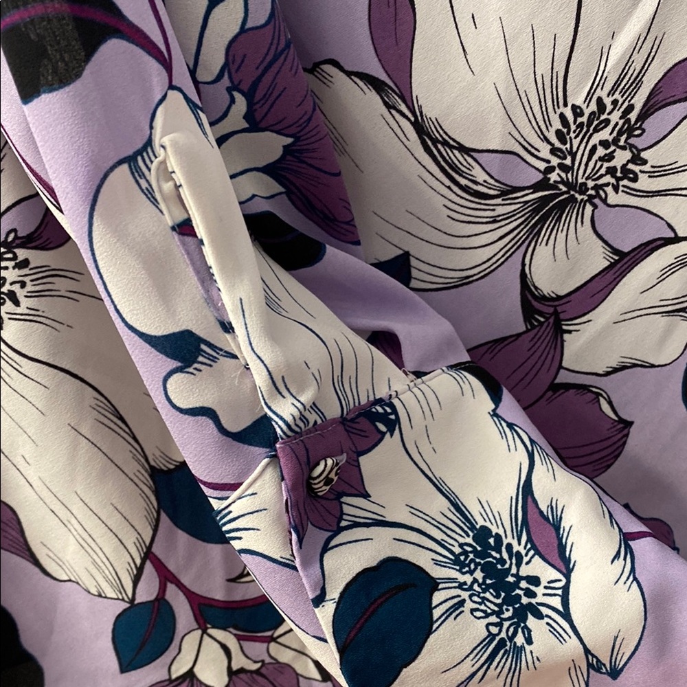 Floral Women's Worthington Top - Purple and White - Picture 4 of 9